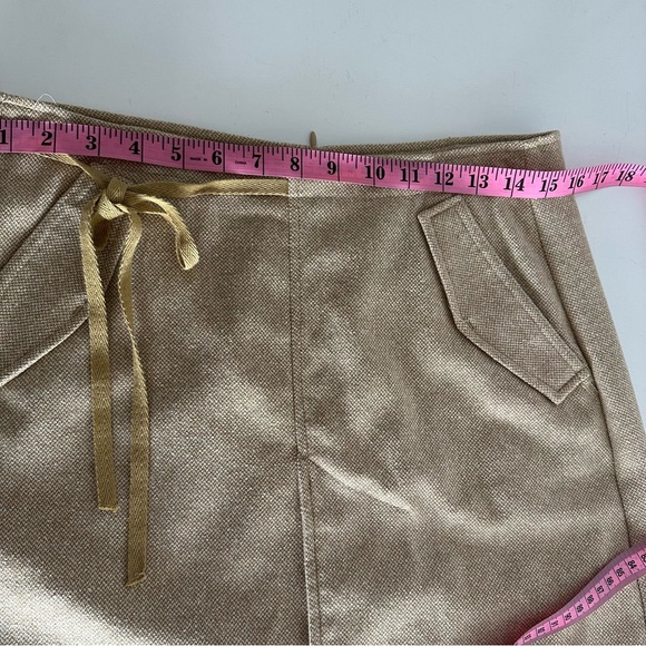 United Colors Of Benetton Beige Wool Silk Tie Detail Front Pockets Skirt NWOT 4? - Picture 13 of 15